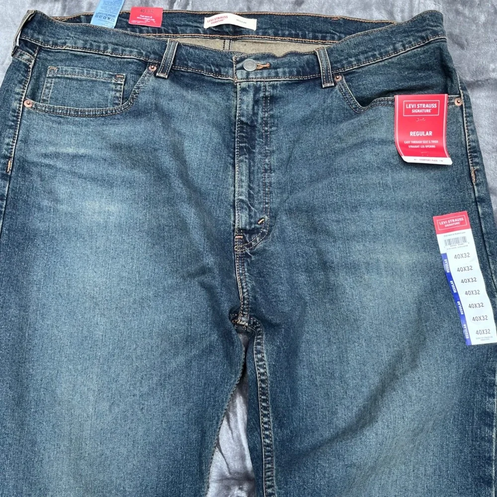 Signature by Levi Strauss Regular Fit Straight Leg Jeans Blue 40x32 A1311-0004